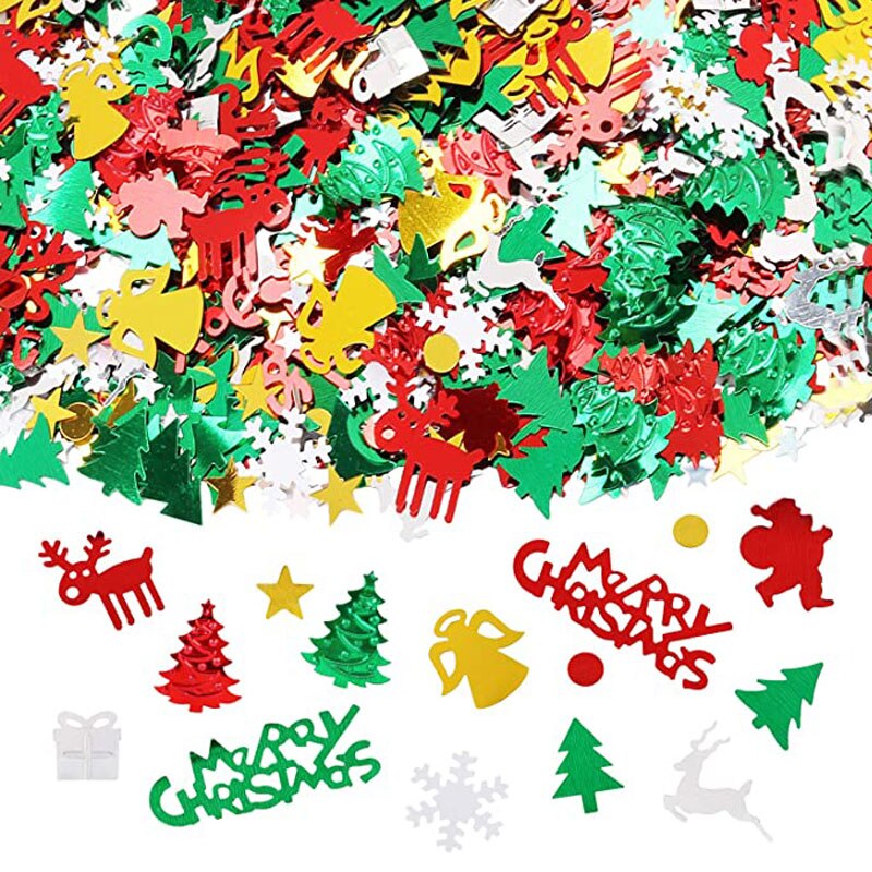 Kerstfeest mix kleur glitter kerstboom sneeuwvlok decoratie voor festival ornament pvc pailletten kerst confetti doe-het-zelf knutseldecoratie: 03