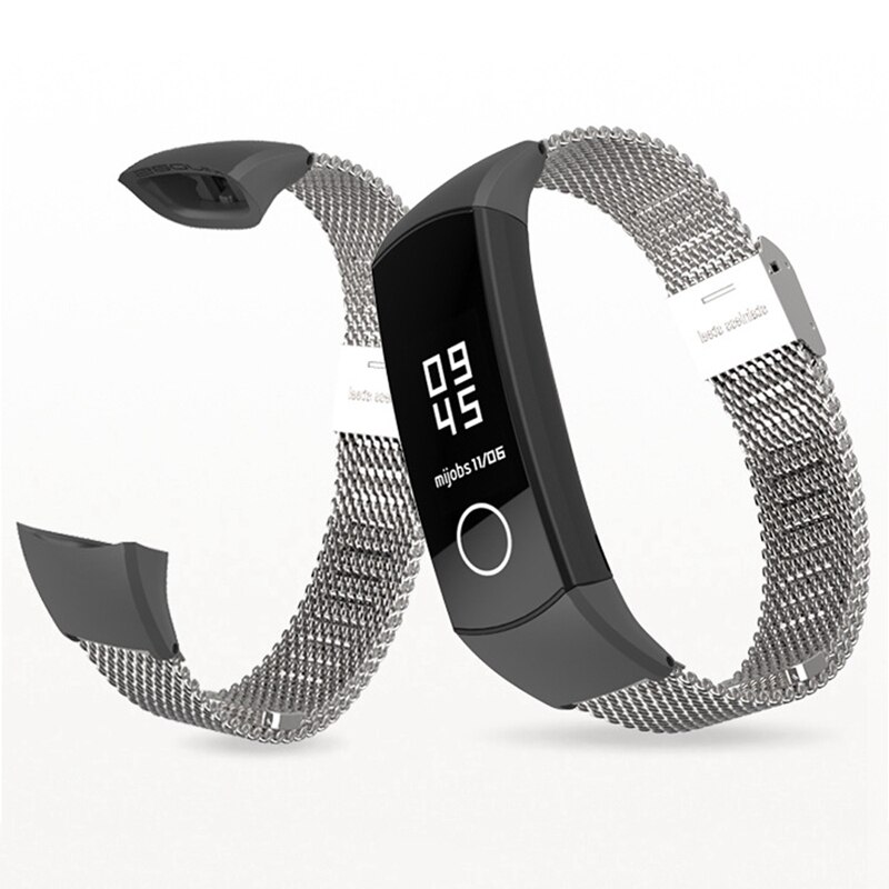 Mijobs Fibbia Milanese Cinturino In Metallo Wristband Bracciale In Acciaio Inossidabile Per Huawei Honor Fascia 4 5 Accessori per Articoli Elettronica Smart di Ricambio