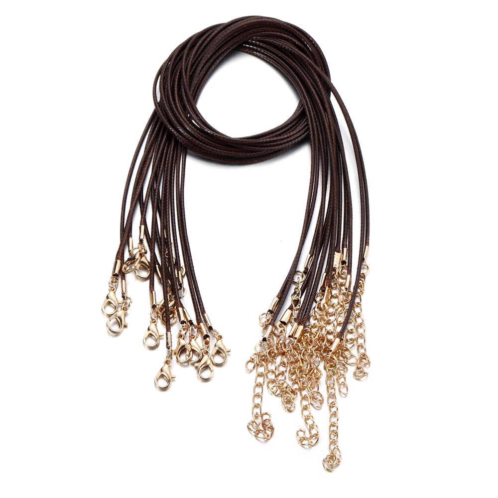 10 unids/lote 1,5mm cordón de cuero COLLAR COLGANTE con cierre cuerda trenzada ajustable para fabricación de joyería DIY collar pulsera Acces
