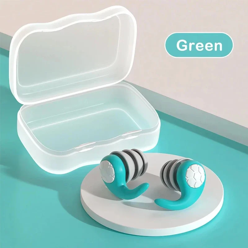 Sleep Noise Reduction Earplug Ear Protection Earplugs Anti-Noise Waterproof Plug For Travel Work Tapones Para Dormir Earplugs: green
