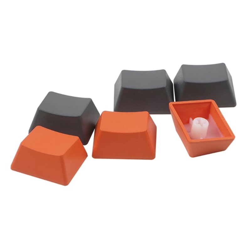 6pcs PBT Not Engraving Keycap OEM Profile R1 1.25U Dyeing Sublimation Key Caps for Alt Ctrl Win Key Orange Gray D14 21