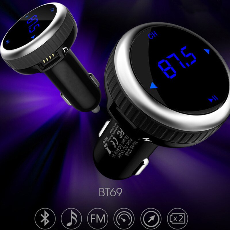 Wireless bluetooth BT69 Car Bluetooth Dual USB Wireless Car Charger Bluetooth Player Transmitter Car MP3 Audio Player