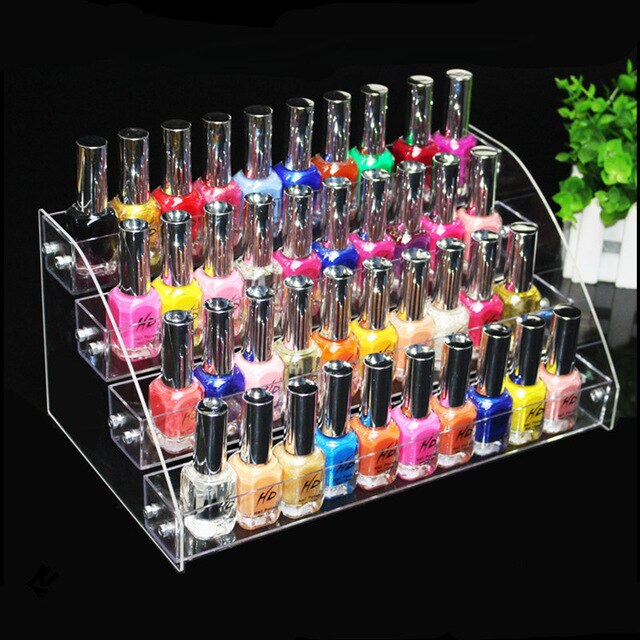 Organisateur acrylique transparent, 2 3 4 5 6 7 couches, maquillage cosmétique rouge à lèvres bijoux présentoir porte-vernis à ongles, boîte de maquillage: 4 Tiers