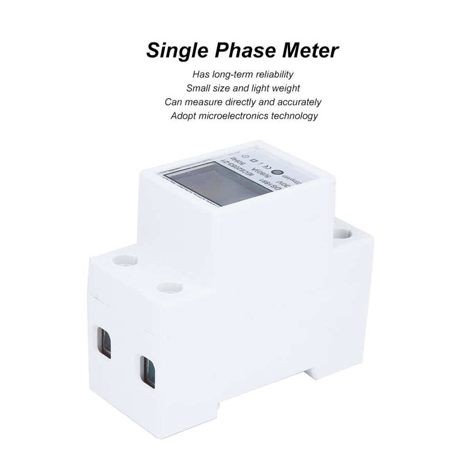 Rail Energy Meter Hoge Nauwkeurigheid Groot Scherm Multifunctionele Non-Backlight Eenfase Power Meter DDS1891 2P