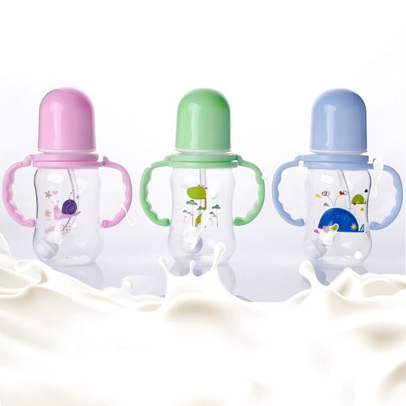 150mL Zuigfles Grip Handvat Voor Baby Brede Mond PP Babyvoeding Flessen Baby Fles Accessoires Kleur Willekeurige