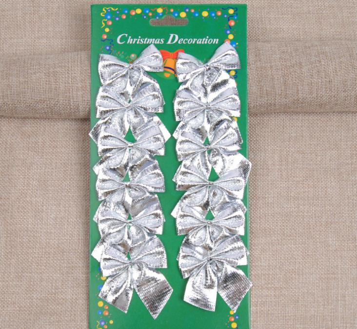 Grote kerststrik rode strik decoratie kerstboom decoratie kerstversiering jaar festival feest huis bruiloft decoratie: Zilveren kleur