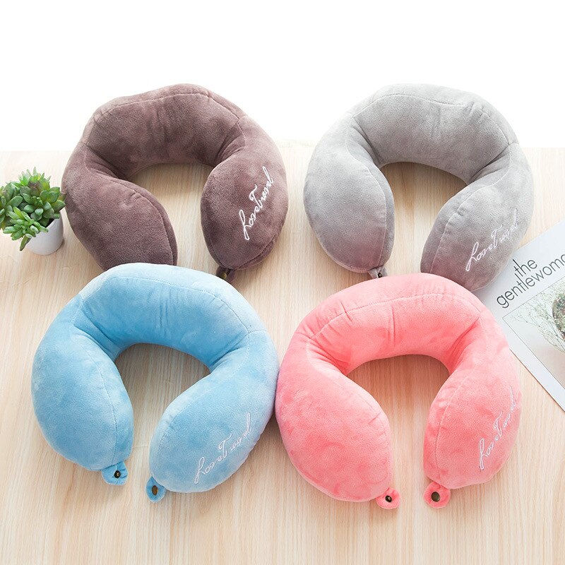 1pc memory foam pad u-formet reise nakkepute fly bil reise sove myk bomull nakkepute bil pute