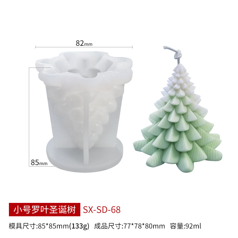 Stampo per candele in silicone 3D albero di Natale pupazzo di neve Decorazione natalizia fai da te artigianato gesso in resina stampo in argilla di cemento regalo di Natale: Radura