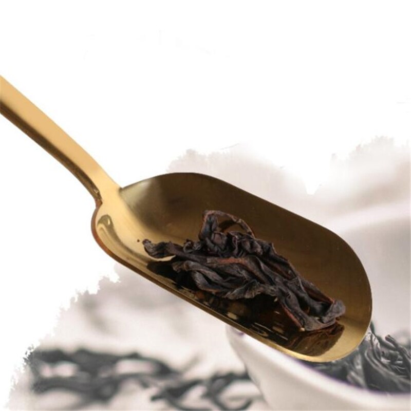 Cuillère à thé à Long manche or pelle à thé chinoise Kongfu cuillères à thé épaisse une petite cuillère à thé spatule à thé accessoires à thé 1 pièce