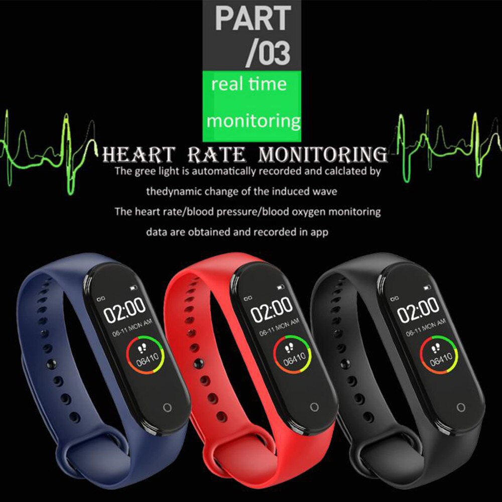 Braccialetto Fitness pressione M4 Smart Watch Sport braccialetto da polso frequenza cardiaca Fitness braccialetto impermeabile Smart Watch Smart Watch