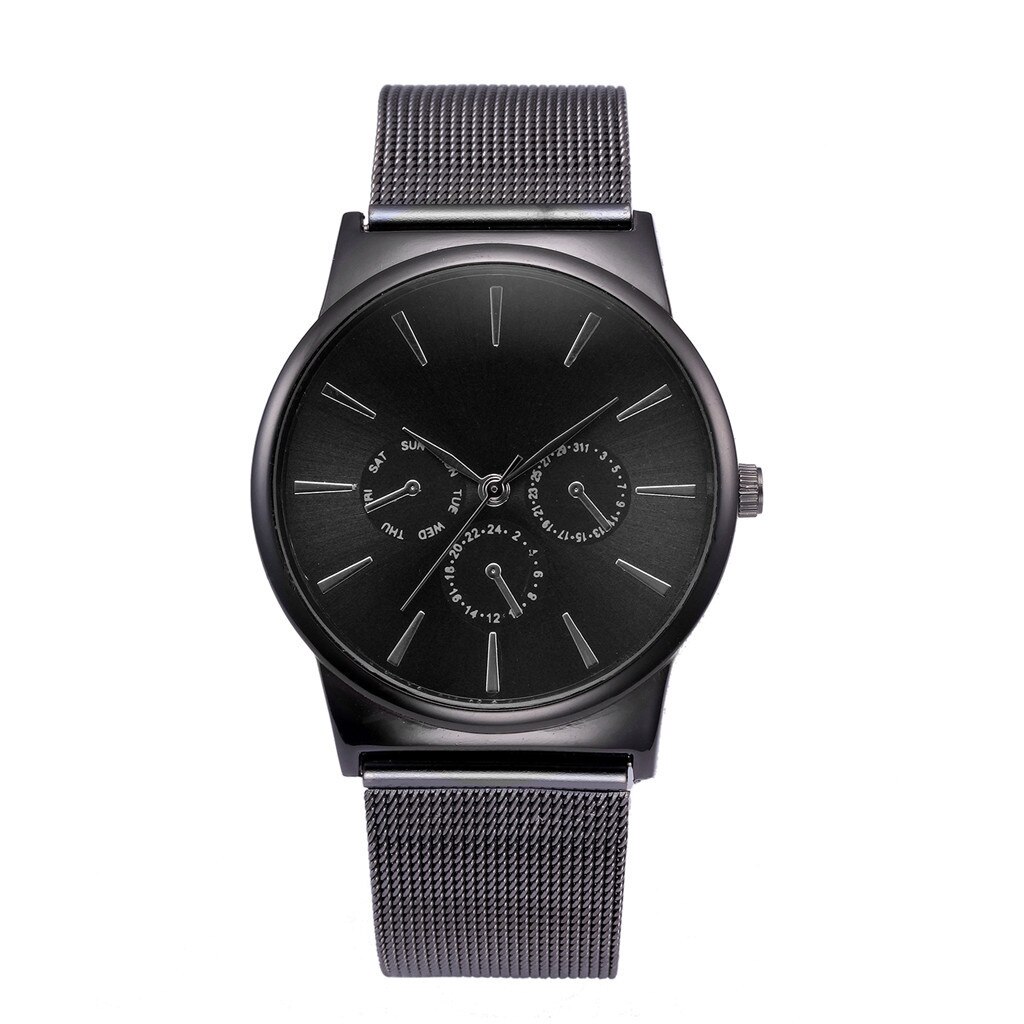 High-End Simple Men's Watch Classic Quartz Stainless Steel Watch Sleek Three-Eye Men's Quartz WatchAnalog Clock relogios: C 