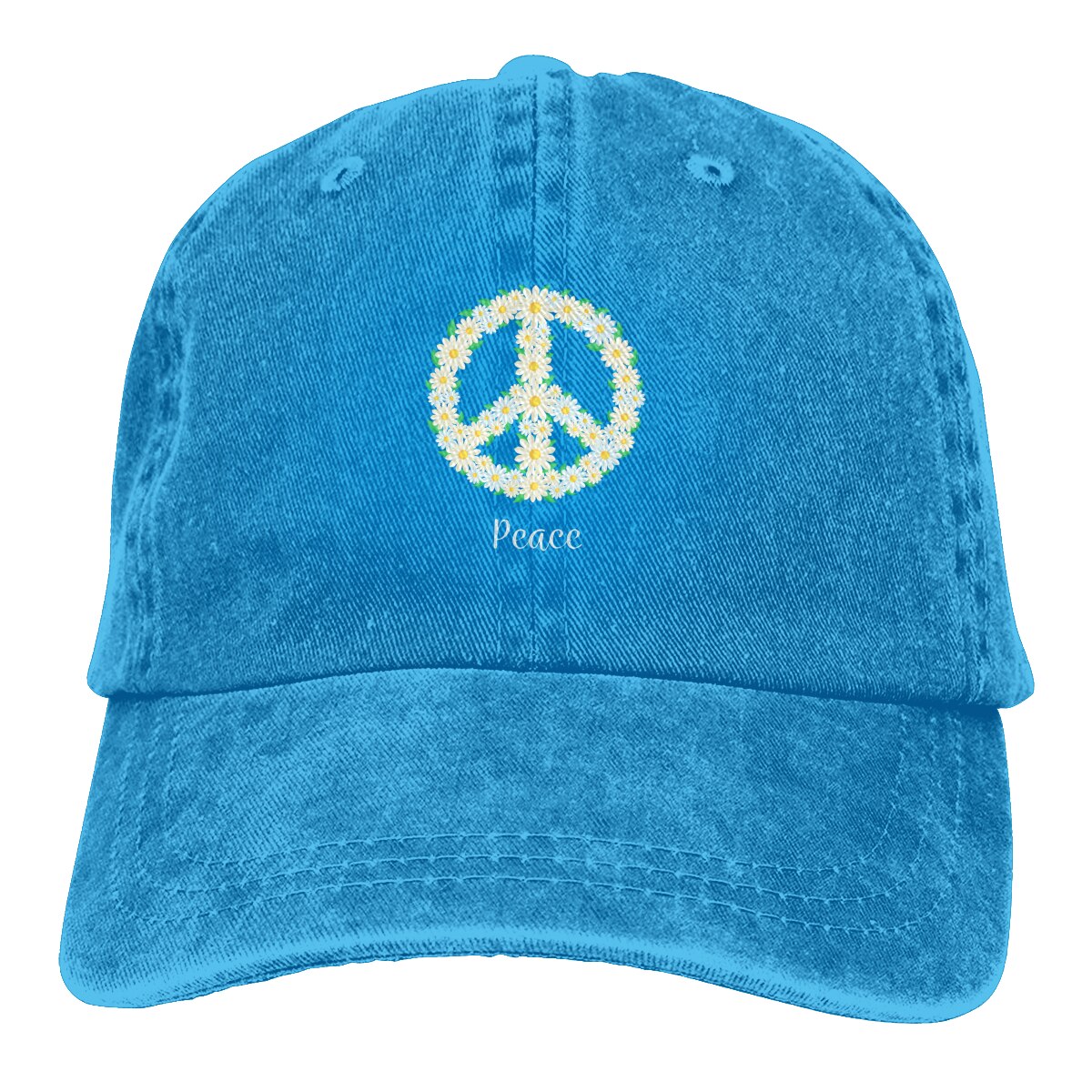 Daisy Peace Vintage Unisex Adjustable Trucker Cap for Adult: Blue