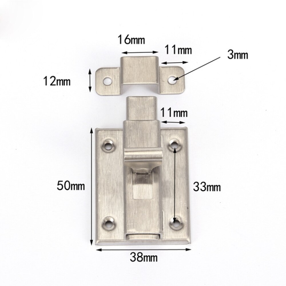 Stainless steel 2 inch 3 inch 4 inch small latch Security door mounted door latch Bathroom latch door buckle