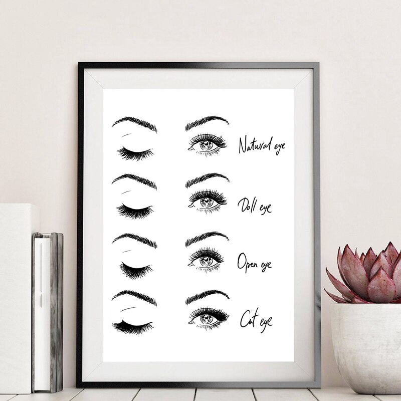 Modern Wall Poster Eyelash Extensions Prints Makeup Wall Art Canvas Painting Picture Nordic Poster Beauty Salon Decor Girls