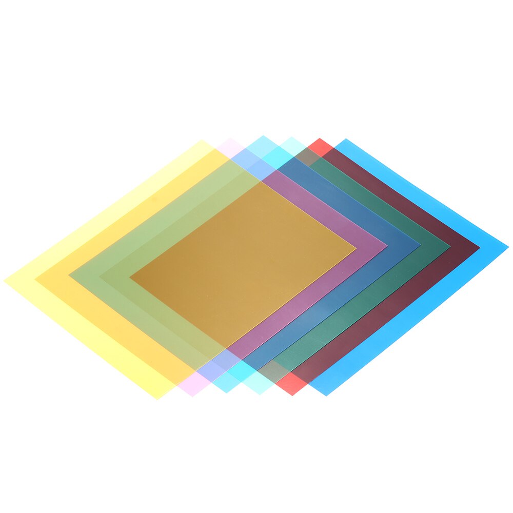 Andoer 6 stuks 25*20cm transparante verlichtingskleurcorrectiegelvellen kleurfilters voor flitslicht speedlite filterset