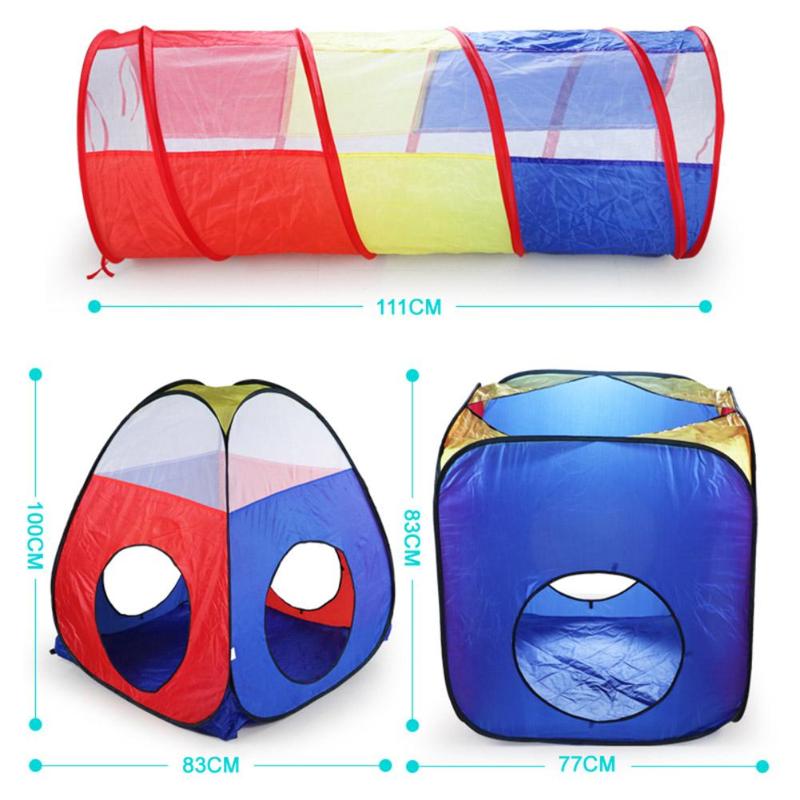 4pcs Baby Crawl Tunnel Tent House Kids Indoor Outdoor Play Wave Ocean Ball Pool Pit Toys Foldable Children Play Tents Game House