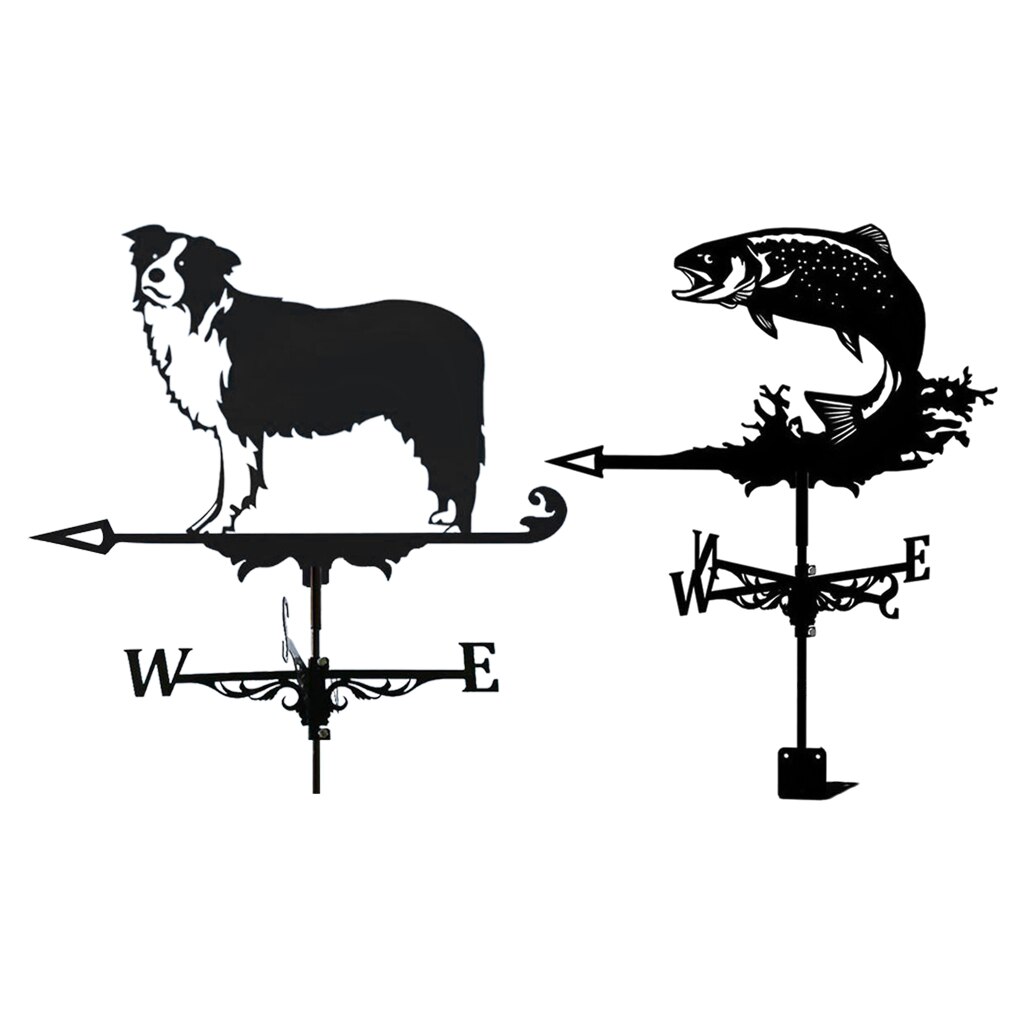 Farmhouse Weather Vanes Roof Mount, Wind Direction Indicator Kit Outdoor Metal Bracket Weather Vane