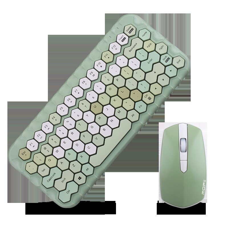 Jelly Comb 2.4G Wireless Keyboard Mouse Set Pink Girl Color Wireless Keyboard Comb for Laptop Notebook Mini Home Keyboard Set