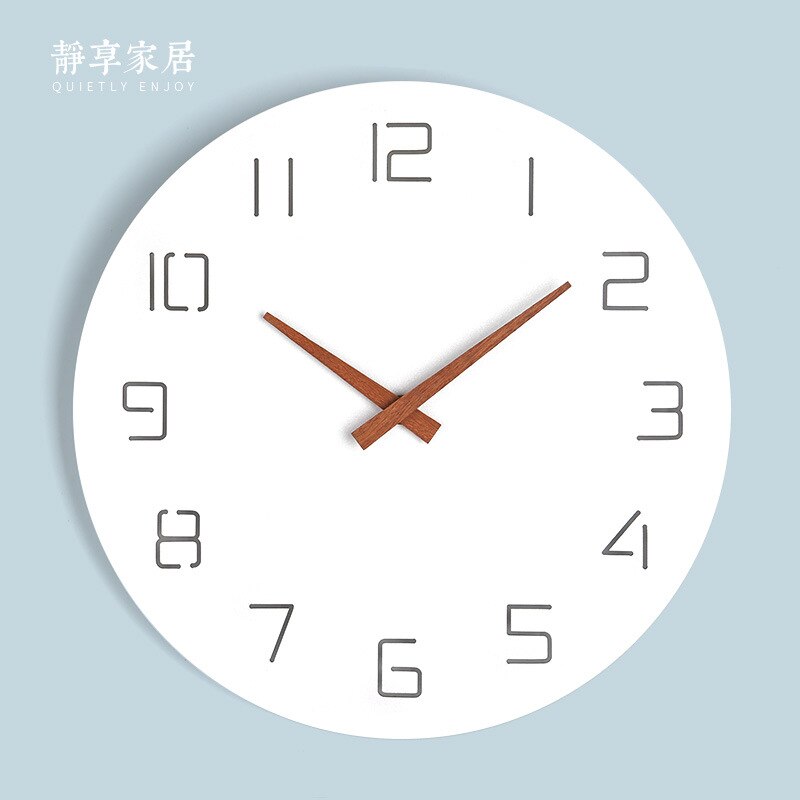 Nordic White Wall Clock Modern Wood Silent Big Watch Home Wall Clocks Kitchen Clock Montre Murale FZ793: 10 inch