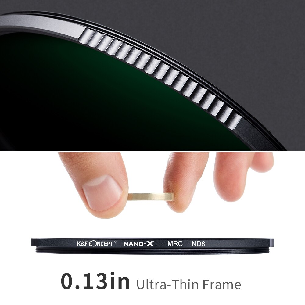 K &amp; F Concept Nano X Hd ND8 Filter Camera Lens Ultra Clear En Antireflecterende Groene Dichtheid Coating Filter 49mm 52Mm 72Mm 77Mm