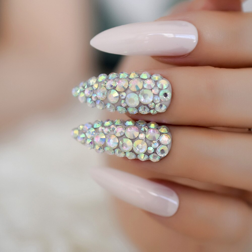Faux ongles personnalisés Extra longs pour Salon de manucure, rose clair clair, UV, pour Festival, 24 Ct
