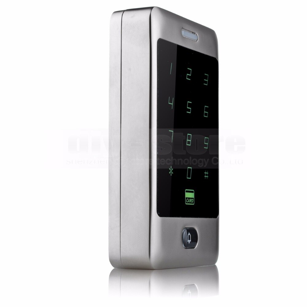 DIYSECUR Waterproof Door Bell Button RFID Card Reader Touch Panel Backlight Access Controller Password Keypad C30