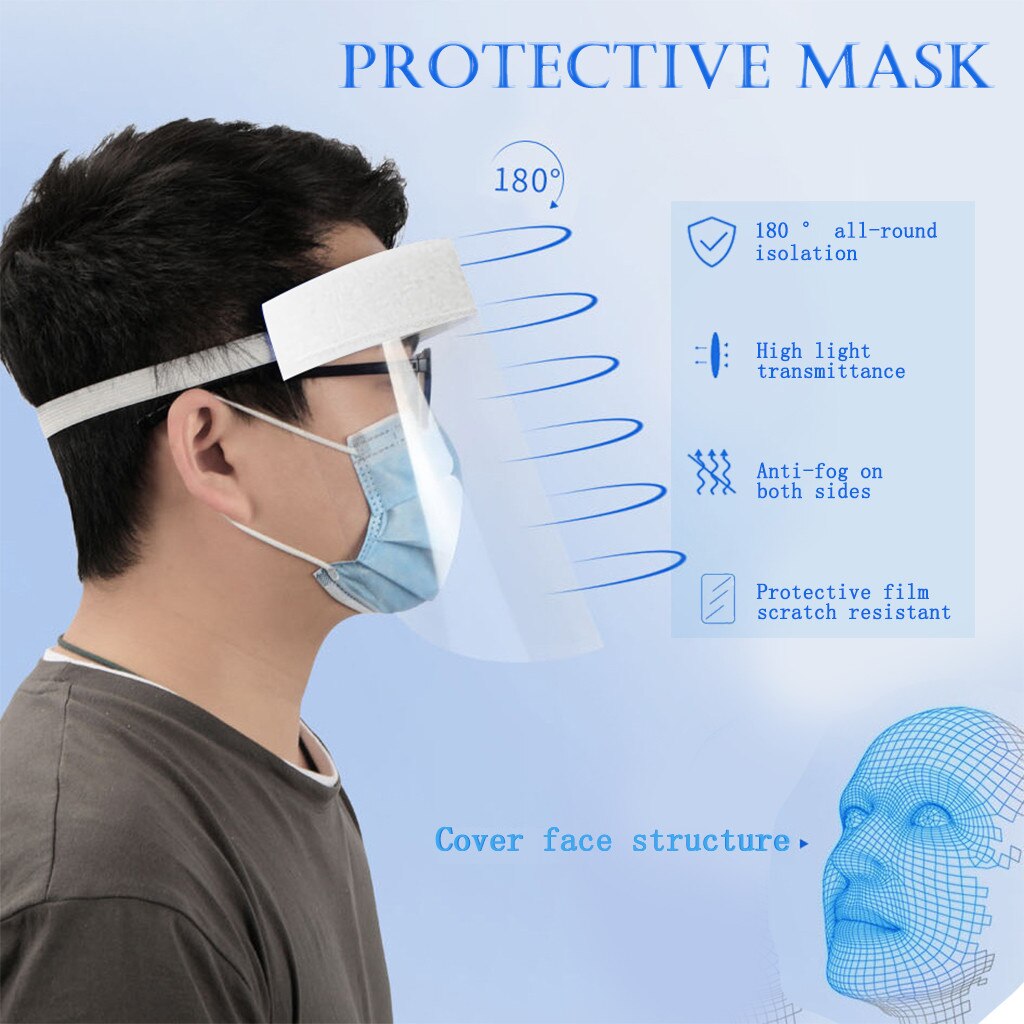 1Pcs Pet Masker Film Keuken Olie Splash Masker Full Face Bescherming Fog Spuiten Stofmasker Unisex Keuken Transparant Masker y427