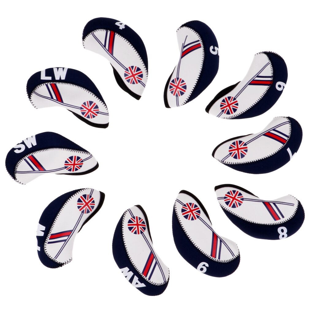 10 Pcs Golf Headcovers Head Covers Iron Beschermen De Union Jack