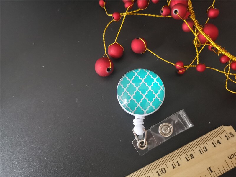 1 styk top udtrækkelig læge sygeplejerske badge rulle blå og hvid porcelæn mønster id-kort badge holder