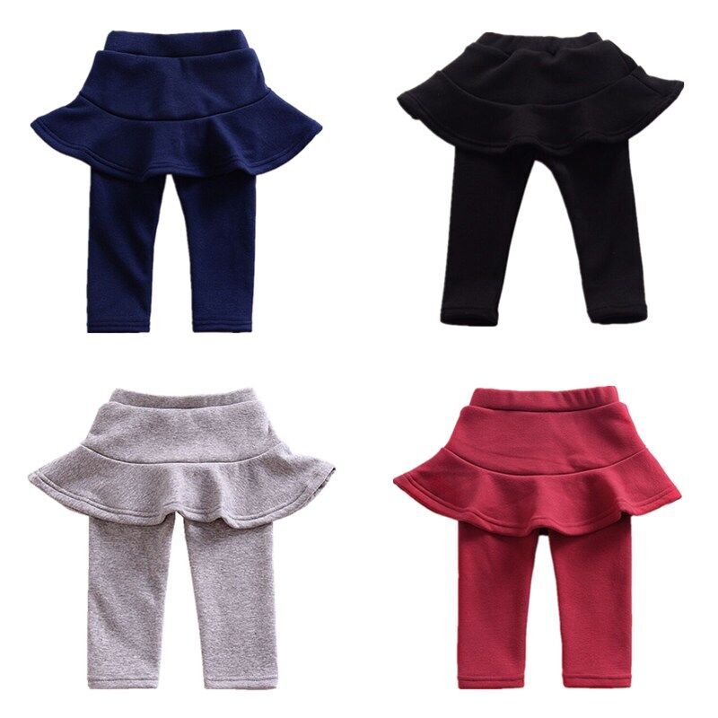Barn sammetsleggings flickbyxor ren färg byxor småbarn tjejkläder nyfödd småbarn koreanska höst vinterkläder