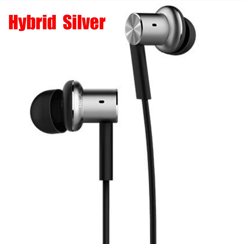 100% Xiao mi hybride/Pro HD écouteurs intra-auriculaires HiFi mi Piston 4 avec mi c cercle fer mi fixe pour téléphone et MP3: Hybrid Silver