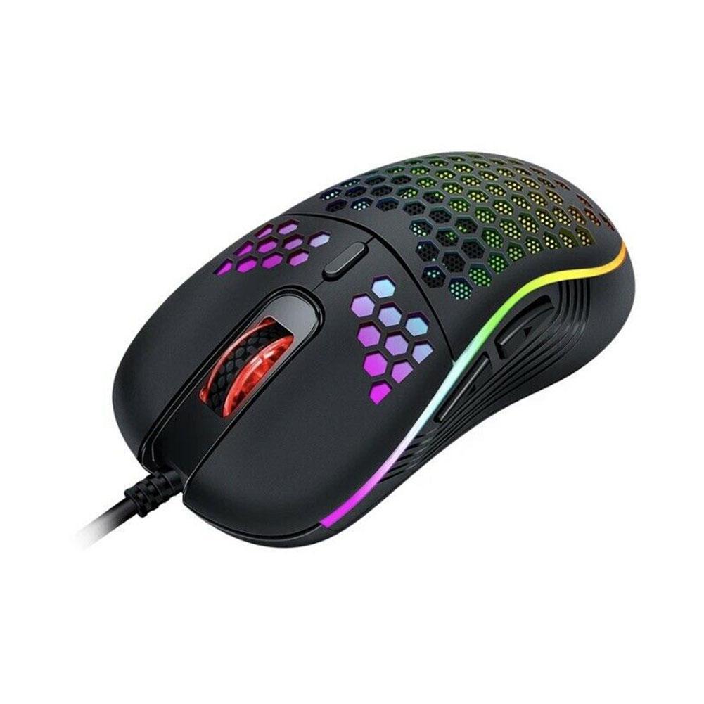 D011 Lightweight RGB Gaming Mouse 7200DPI Honeycomb Shell Ergonomic Mice with Ultra Weave Cable For Computer Gamer PC Desktop