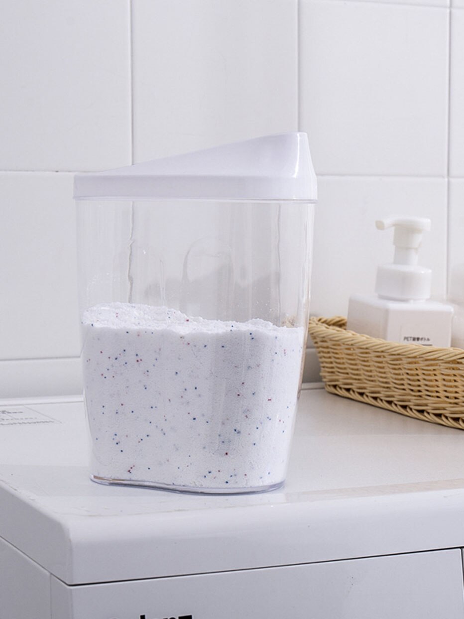 Pour Spout Laundry Powder Detergent Dispenser Plastic Clear Dry Food Storage Container Grain Rice Cereal Sugar Case
