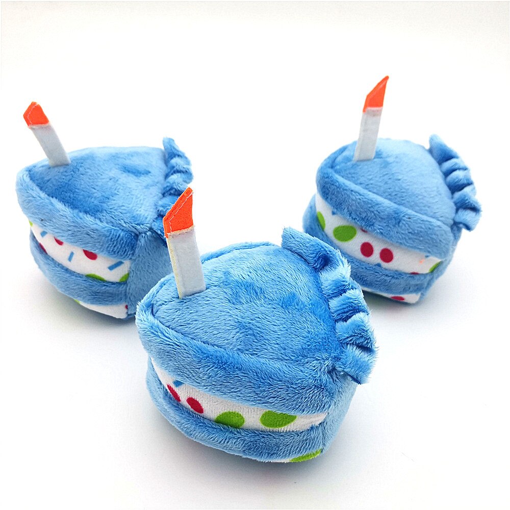Juguetes de peluche con forma de pastel de cumpleaños para perro, mordedor de entrenamiento para cachorro y gato, juguete suave, suministros de accesorios para mascotas
