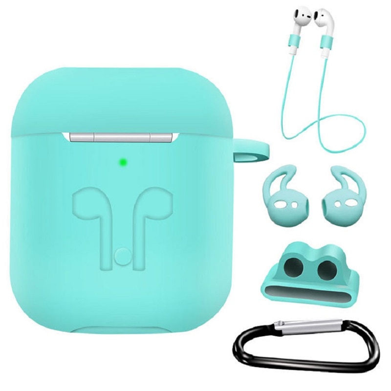 Funda de silicona 5 en 1 para Airpods 1 para Air Pods 2 auriculares a prueba de golpes funda impermeable para accesorios de Iphone