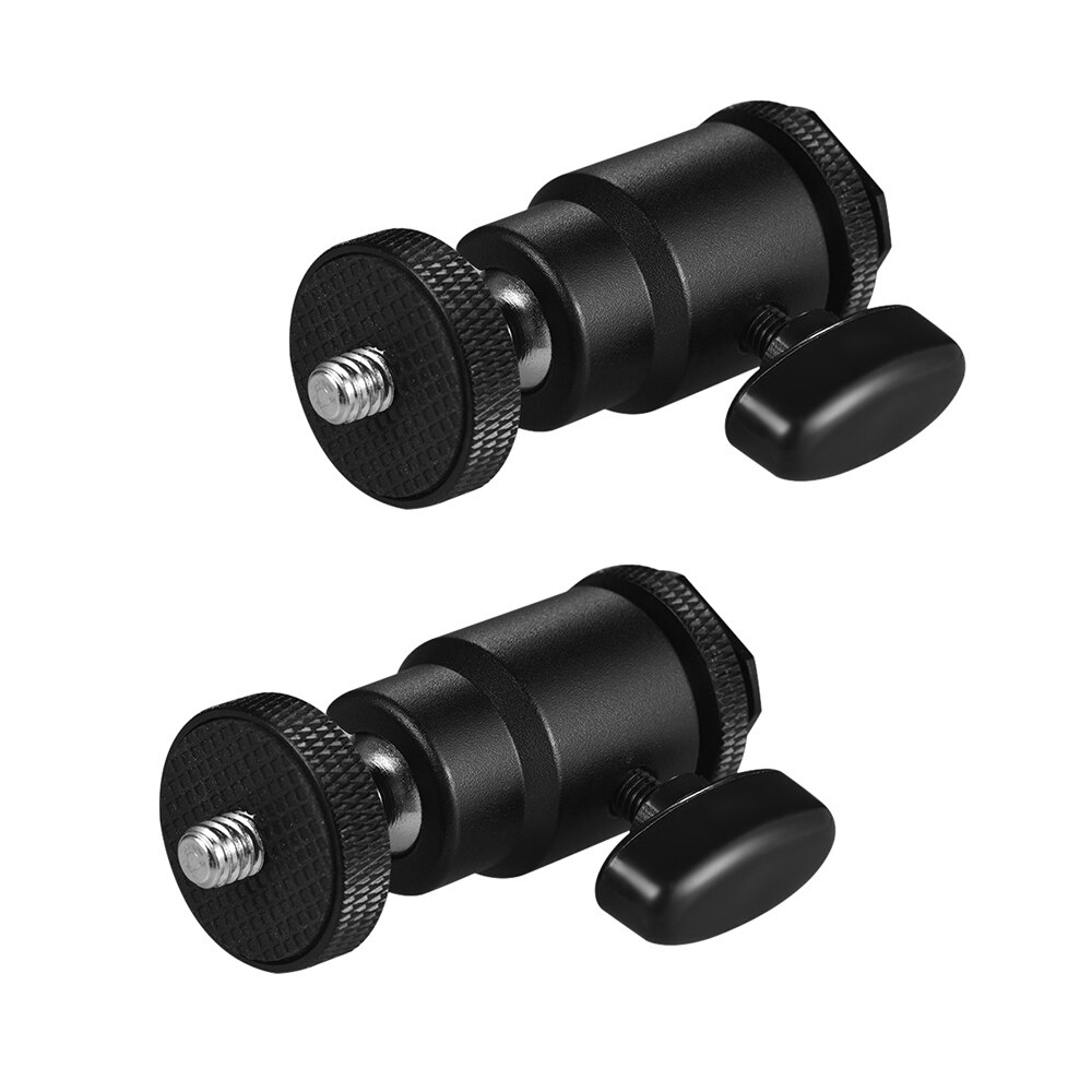 2 stücke 360 rotierend Mini Ball Kopf Heißer Schuh Adapter 1/4 "Schraube Gewinde Basis für DSLR Kamera LED Licht Monitor Stativ Monopod Kugelkopf