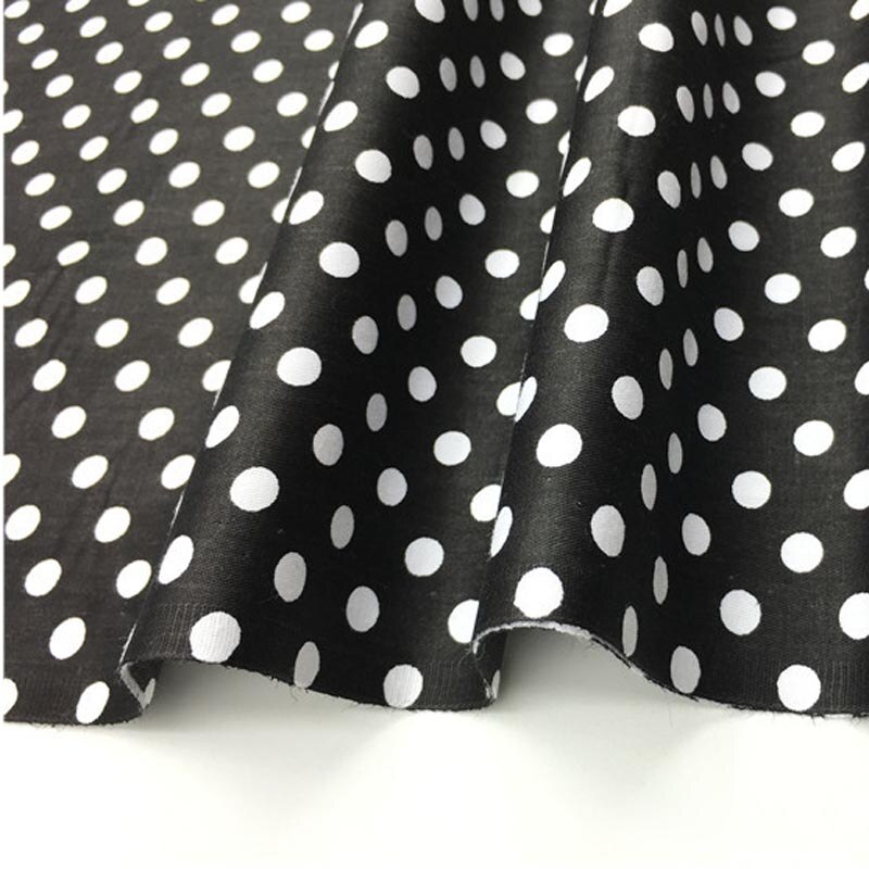 100% cotton twill textile black gray stars black white polka dot 0.8cm fabrics for DIY bedding handwork quilting patchwork craft: black dots / 200X160CM