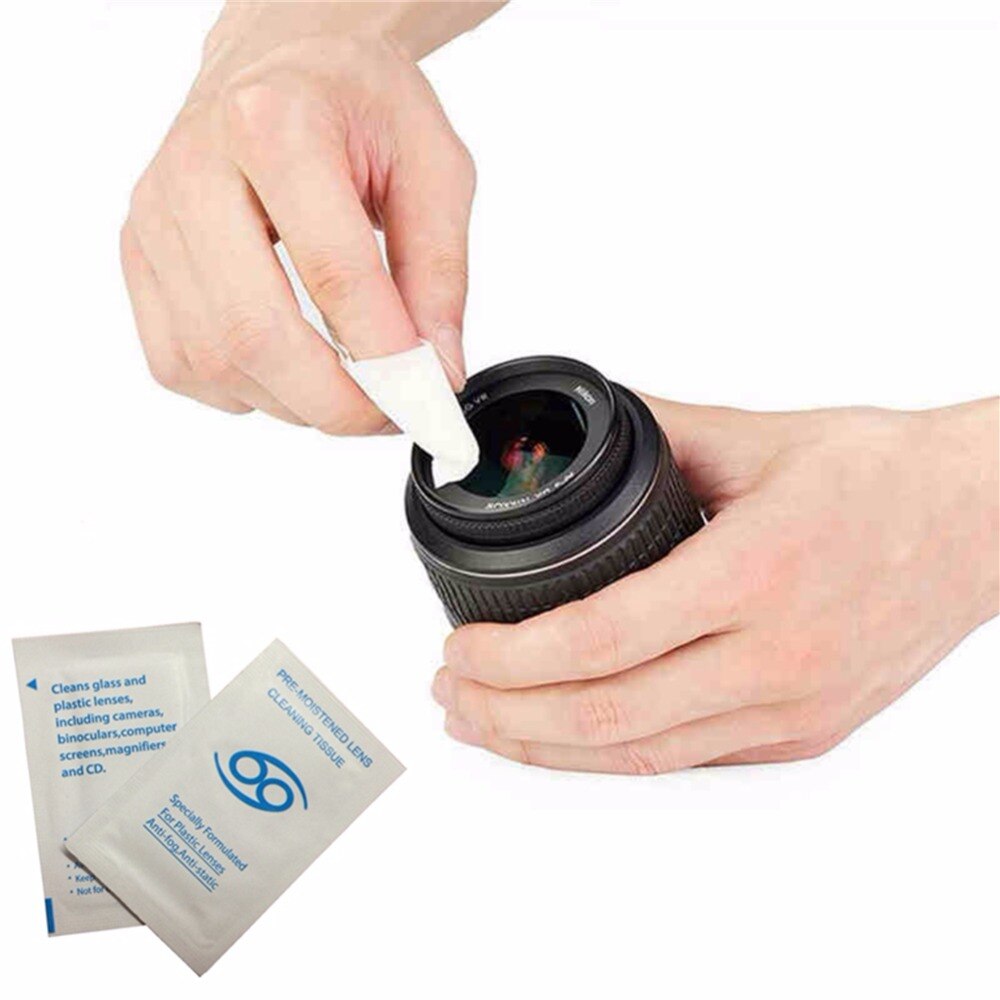100 piece wet Lens Wipes Paper PreMoisten Disposable For Glasses Camera LCD monitors microscopes telescopes cleaning kit napkins