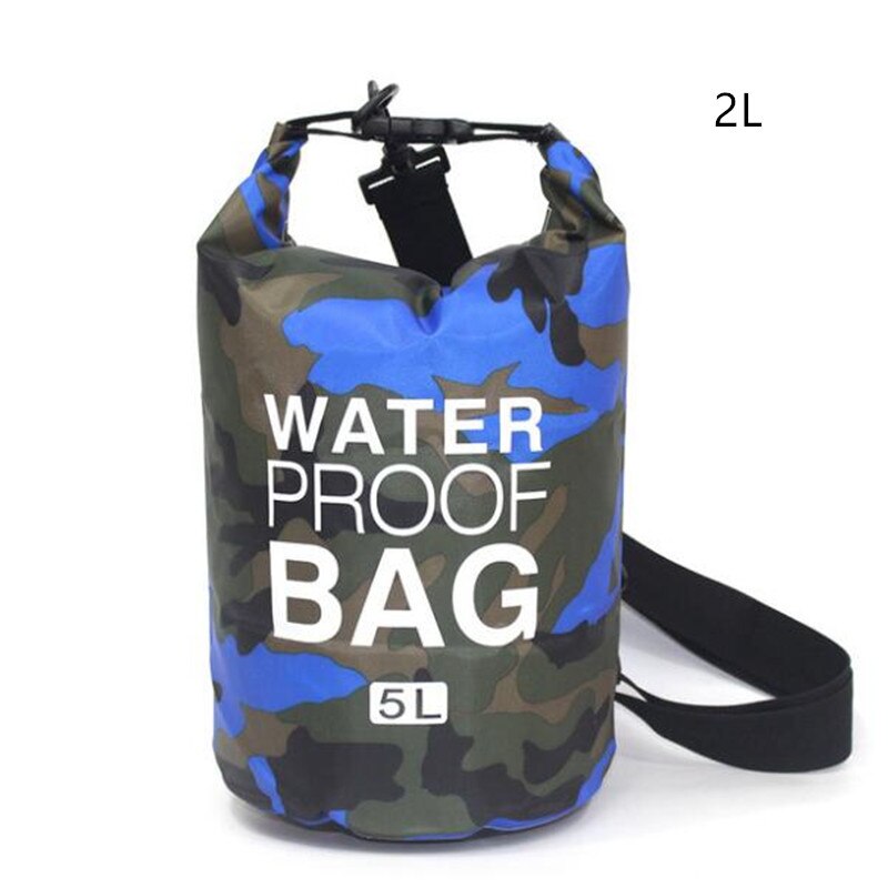 Waterproof Swimming Bag Storage Dry Sack Bag For Canoe Kayak Rafting Outdoor Sport Swimming Bags Travel Kit Backpack: blue 2L