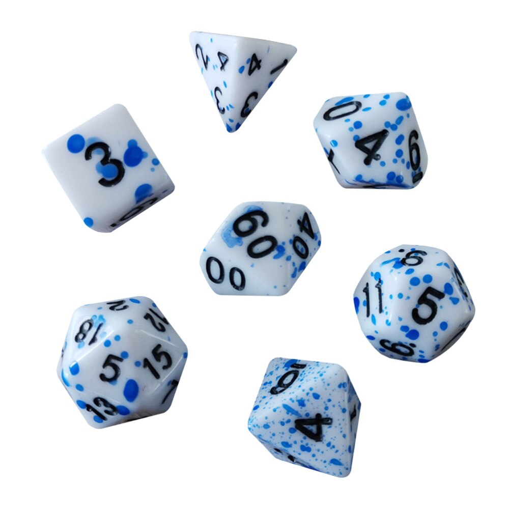 7Pcs Bloed Dices Onregelmatige Dobbelstenen Rollenspel Gaming Dices Spel Rekwisieten: Blue