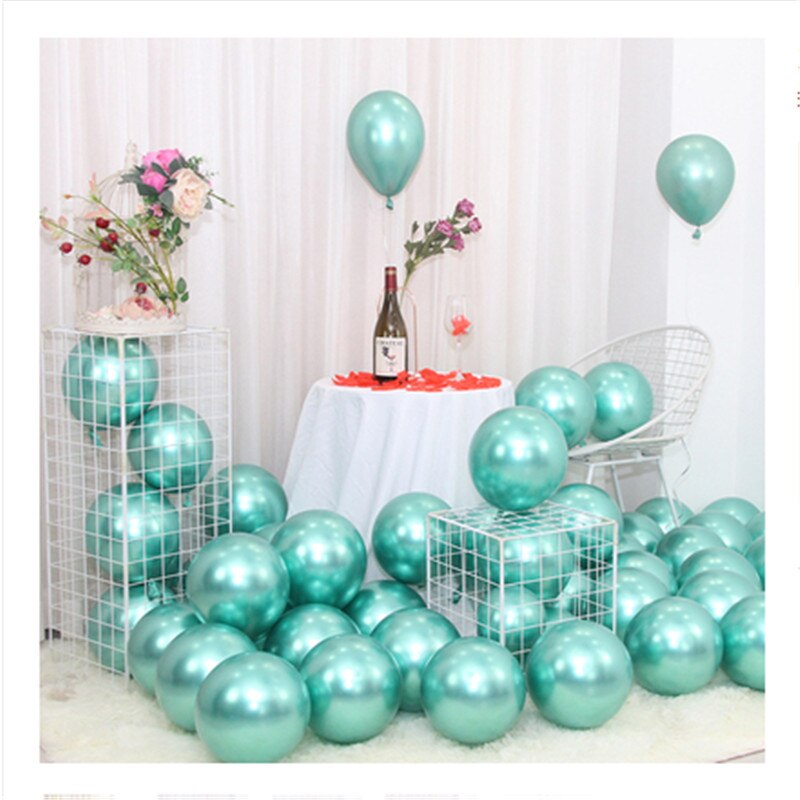 30 stk 5 tommer latex ballon krom metalfolie ballon baby shower, bryllup, fødselsdagsfest dekoration ballon: Grøn / 10 stk