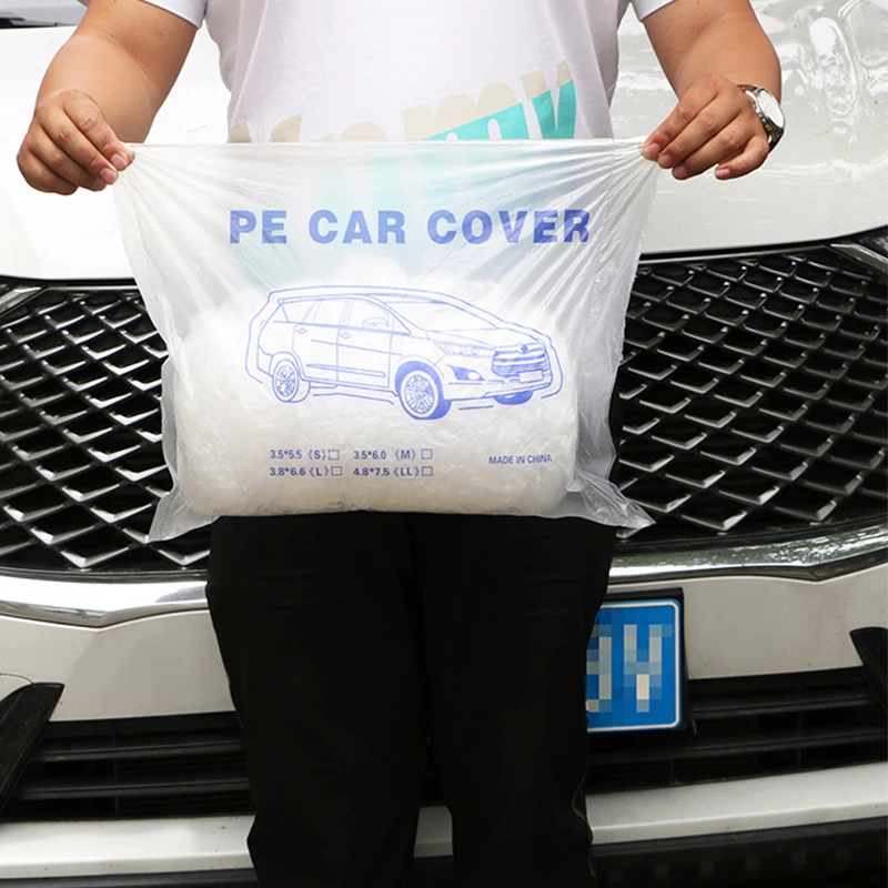 Cubierta de protección Universal para coche, cubiertas transparentes de PE con banda elástica, resistente a la lluvia, al polvo, a prueba de arañazos, escudo protector completo para coche