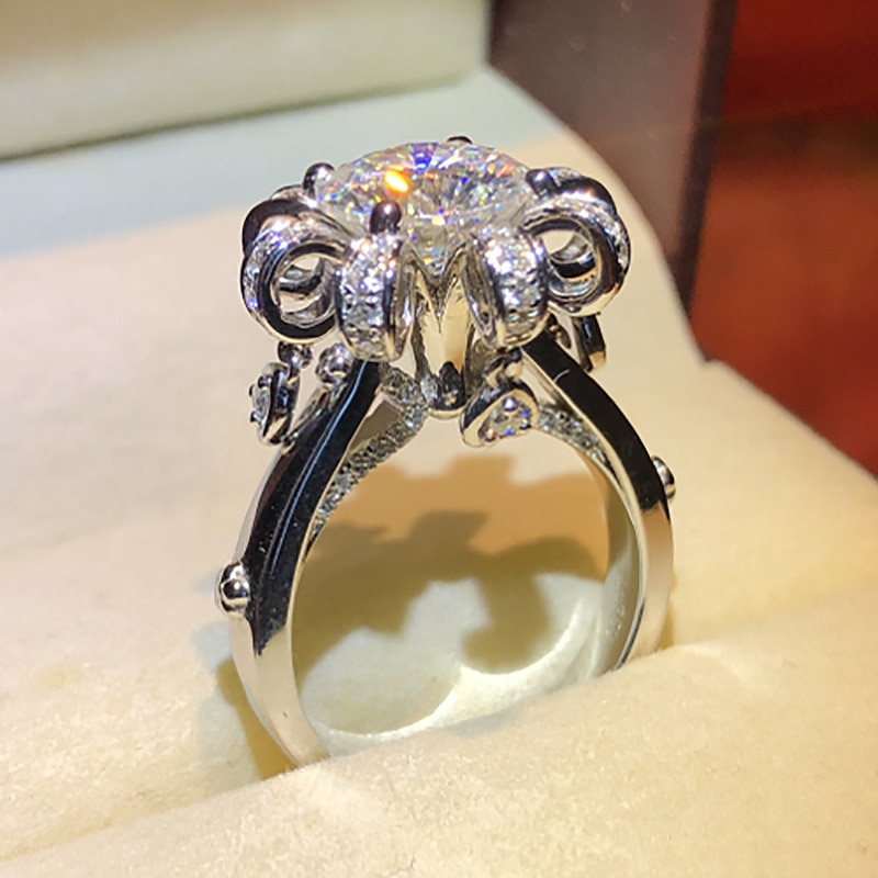 S925 sterlingsølv hvide diamantringe til kvinder fine anillos mujer smykker anillos de bizuteria bryllup ædelsten ring piger