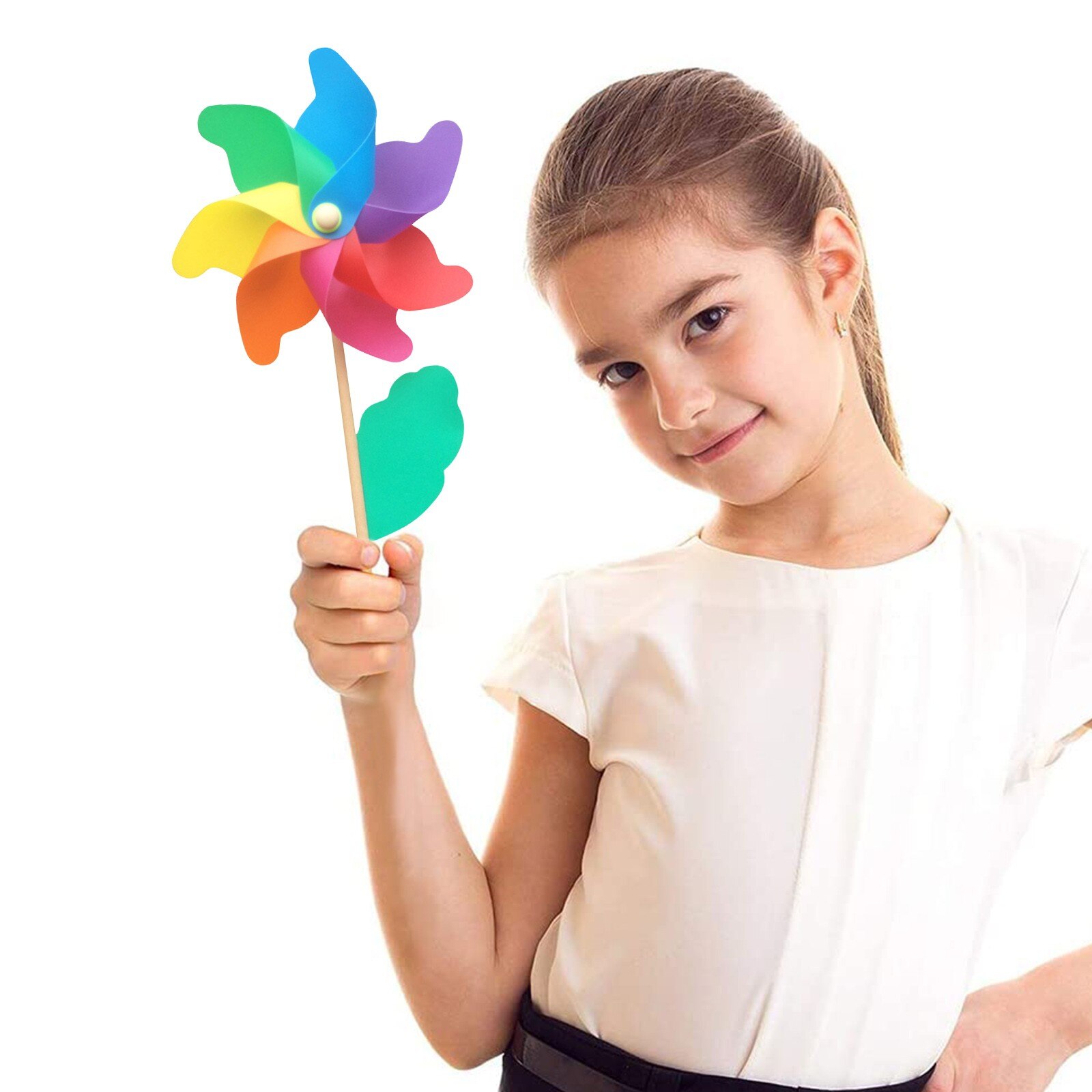 Multicolour Diy Windmill Garden Wind Spinners Lawn Farm Decor Courtyard Outdoor Whirligig Decoration Party Camping Ornament