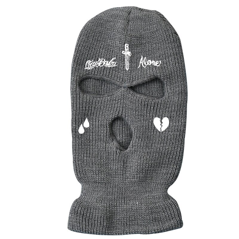 Gorro de pasamontañas con cara completa de punto para hombre y mujer, gorro de pasamontañas con bordado divertido para , gorros para montar, invierno,: 7