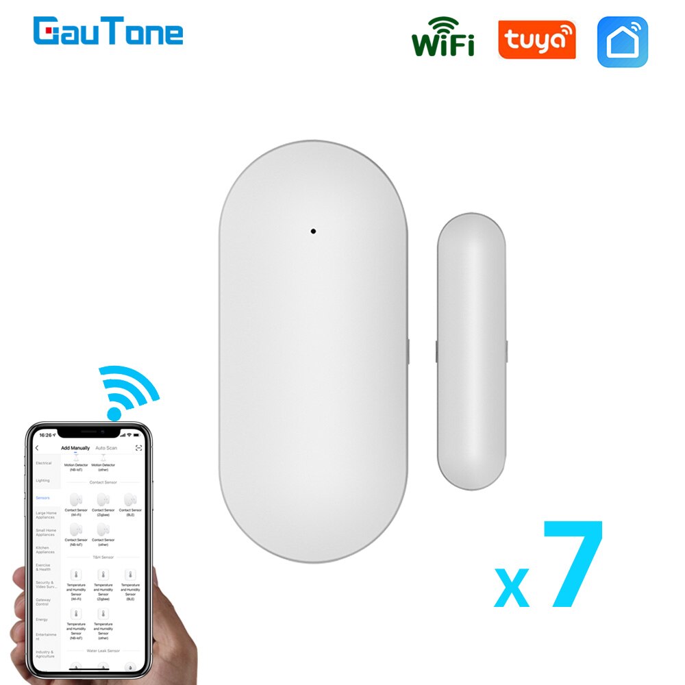 GauTone PB69 TUYA Smart Wifi Door Sensor Home Security Alert Security Alarm Window Detector APP Notification Smart Life: 7.