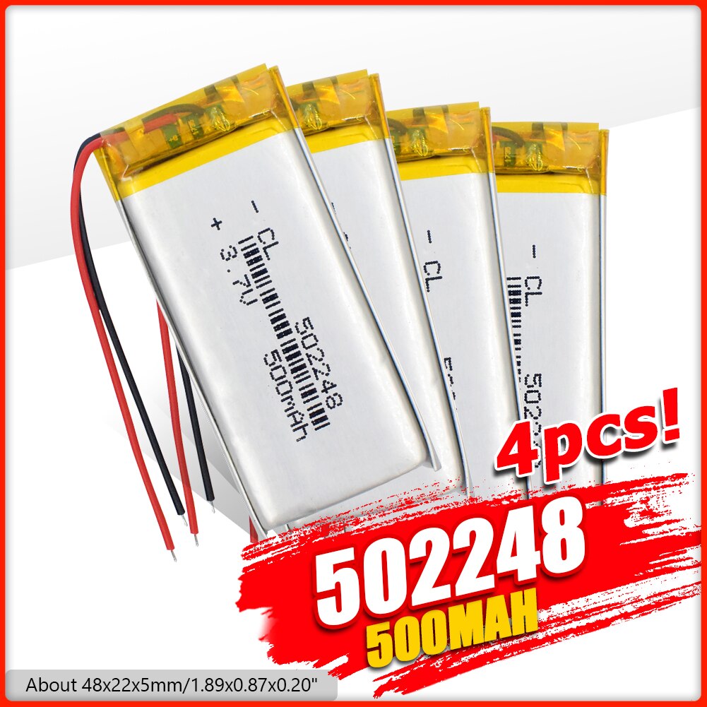 502248 3.7v 500mAh li-ion Lipo cells Lithium Li-Po Polymer Rechargeable Battery For Bluetooth speaker GPS PDA Tachograph