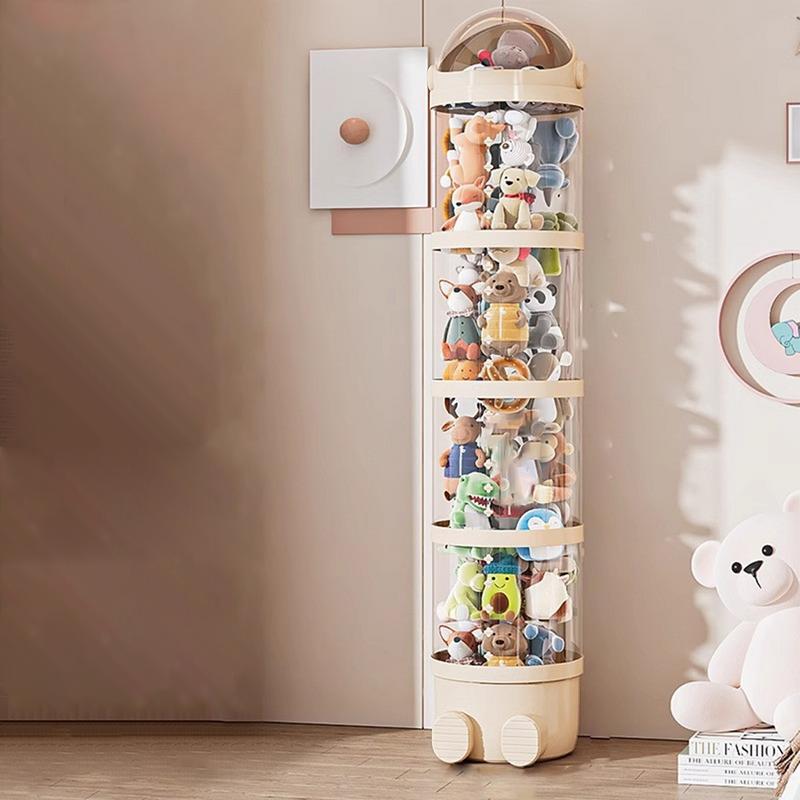 Vertical Toy Storage Tube Kids Plush Doll Clear Storage Tube Stuffed Animal Doll Storage Holder Standing Stackable Soft Toy