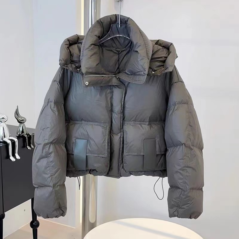 Winter Women Parkas Warn Casual Loose Women's Jacket Down Coats Solid Oversize Women's Winter Jacket Soft Cotton Puffer Jacket: S / black