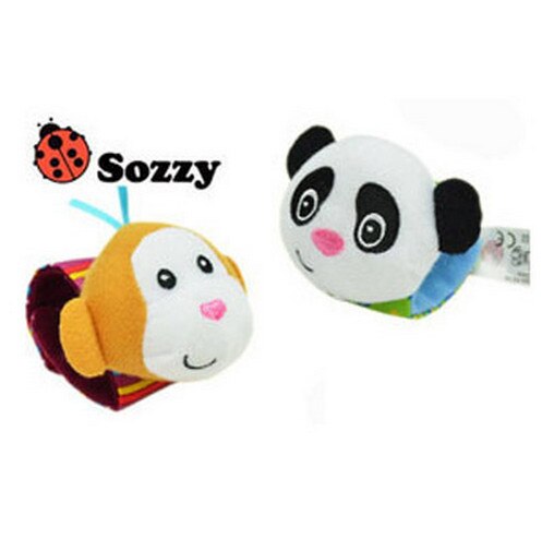 2 teile/satz Handgelenk Rassel Fuß Socken bunte Kleinkind Baby Entwicklungs Spielzeug 0 + monat Plüsch Neugeborenen Baby Rassel Weichen B0956: Handgelenk Affe Panda